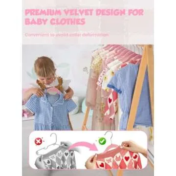 Smartor Premium Baby Hangers Velvet for Closet 50 Pack Pink 11.8 Inch Durable Kids Felt Hangers Non Slip for Toddler, Baby Clothes Hangers for Infant/Childrens on Closet Storage