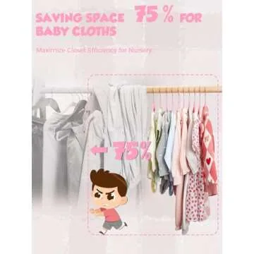 Smartor Premium Baby Hangers Velvet for Closet 50 Pack Pink 11.8 Inch Durable Kids Felt Hangers Non Slip for Toddler, Baby Clothes Hangers for Infant/Childrens on Closet Storage