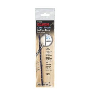 OLSON SAW FR44600 Skip Tooth 12.5 TPI Scroll Saw Blade for Intricate Cuts