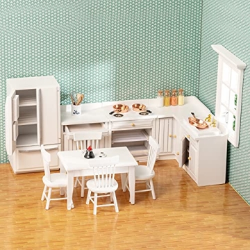 SAMCAMI Miniature Kitchen Set for Dollhouses - 26 Accessories