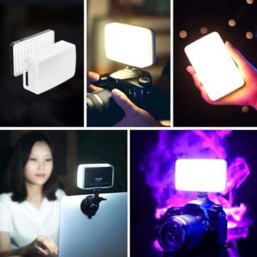 VIJIM VL120 LED Video Light on Camera, Mini Rechargeable 120 LED Photography Lighting Fill Lamp 3200K-6500K Bi-Color Dimmable, CRI95+, Built-in 3100mAh Battery for Canon Nikon Sony DSLR Cameras