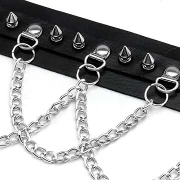 Manfnee Adjustable Punk Goth Choker for Bold Fashion