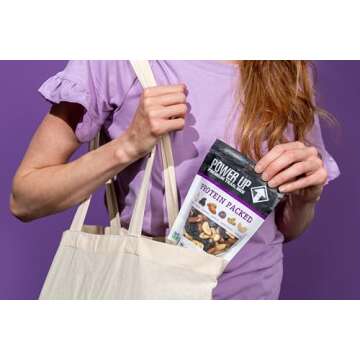 Power Up Premium Trail Mix - Protein Packed 14oz, No Added Sugar, Made Without Peanuts, Gluten Free, Vegan, Non-GMO