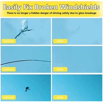 Windshield Repair Kit, Upgraded Windshield Crack Repair Kit 4 Pcs, Windshield Repair Kit for Chips and Cracks, Car Glass Repair Kit Quick Fix for Chips, Cracks, Star-Shaped, Bulls-Eye New Versions