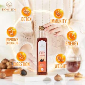 Homtiem Black Garlic Cider Vinegar - Health Boosting Flavorful Dressing