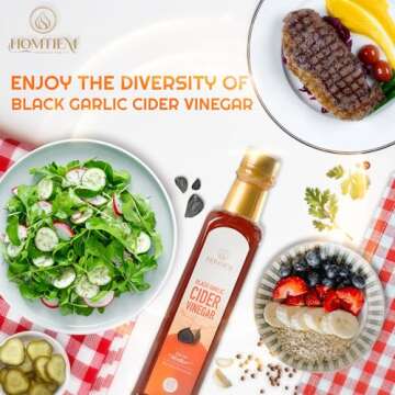 Homtiem Black Garlic Cider Vinegar - Health Boosting Flavorful Dressing