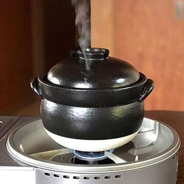 Authentic Japanese Donabe Rice Cooker with Inner Lid, 3 Go - 1900ml
