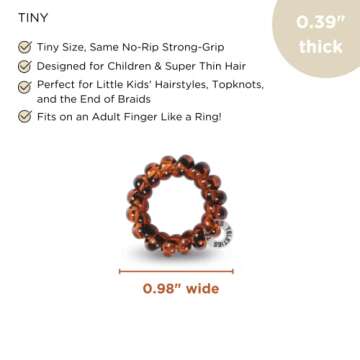Teleties Tiny Spiral Hair Coils - Stylish, Strong Grip Hair Ties for All