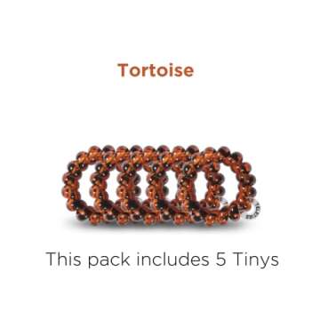 Teleties Tiny Spiral Hair Ties for Women - 5 Count - Tortoise