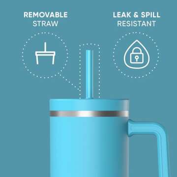 Hydrapeak 40 Oz Insulated Tumbler with Straw & Lid