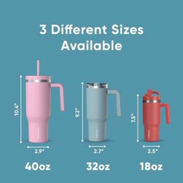 Hydrapeak 40 Oz Insulated Tumbler with Straw & Lid