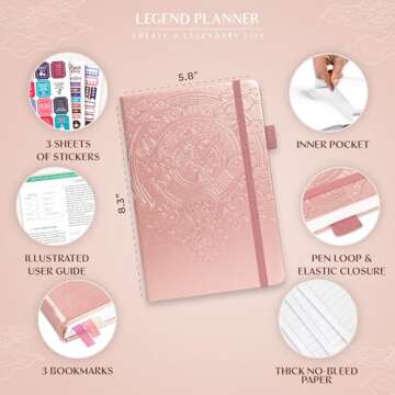 Legend Planner Daily for 3 Months – Undated Monthly Weekly & Daily Planner to Hit Goals. Organizer...