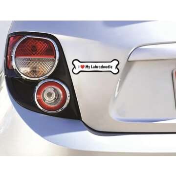 Imagine This Bone Car Magnet, I Love My Labradoodle, 2-Inch by 7-Inch