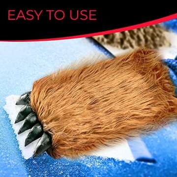 Gears Out Massive Bigfoot Hand Ice Scraper - Bigfoot Gifts - Sasquatch Claw Faux Fur Hand Warmer wit...