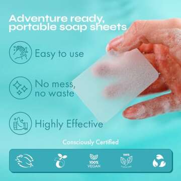 FOMIN - Antibacterial Paper Soap Sheets for Hand Washing - (300 Sheets) Lemon, Lavender, Unscented T...