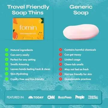 FOMIN - Antibacterial Paper Soap Sheets for Hand Washing - (300 Sheets) Lemon, Lavender, Unscented Travel Soap Sheets, Dissolvable Camping Mini Soap, Portable Hand Soap Sheets