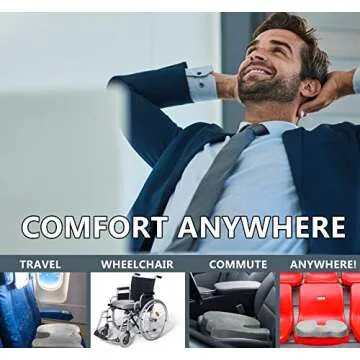 ComfiLife Premium Comfort Seat Cushion - Non-Slip Orthopedic 100% Memory Foam Coccyx Cushion for Tailbone Pain - Cushion for Office Chair Car Seat - Back Pain & Sciatica Relief (Gray)
