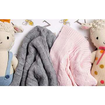 Burts Bees Baby Infant Blanket, Cable Knit, Made with 100% Soft Breathable Organic Cotton, Nursing B...