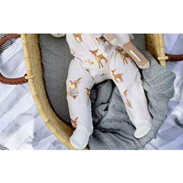 Burts Bees Baby Infant Blanket, Cable Knit, Made with 100% Soft Breathable Organic Cotton, Nursing Blankets, Machine Wash Baby Newborn Essentials, Size 30 x 40 Inch