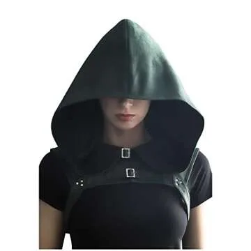 KUOIN Steampunk Cowl Hood Medieval Gothic Cape Cosplay Men Women