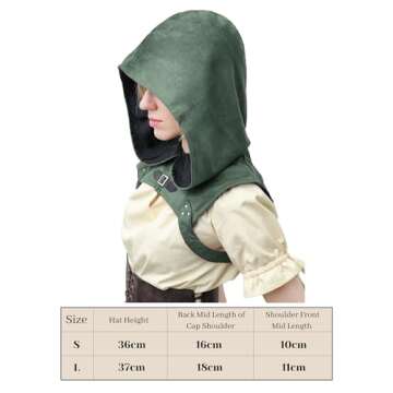 KUOIN Steampunk Cowl Hood Medieval Gothic Cape Cosplay Men Women