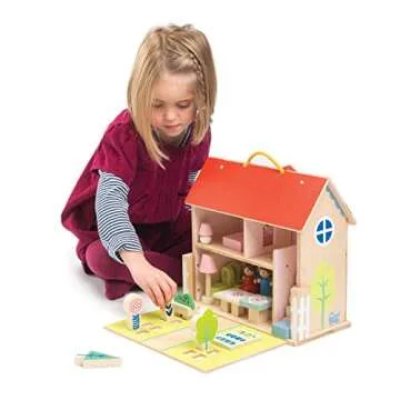 Tender Leaf Toys Portable Wooden Dollhouse for Kids