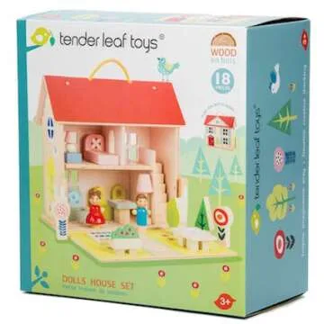 Tender Leaf Toys Portable Wooden Dollhouse for Kids