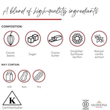 Valrhona Premium French Baking Dark Chocolate Discs (Feves). Classic GUANAJA 70% Cacao. Easy Melt. Easy to chop. Intense & Smooth with Bitter Notes. Sauces, Cakes, Mousses, Frostings 250g (Pack of 1)