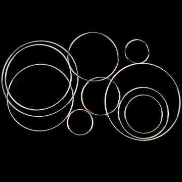 BronaGrand Set of 10 Pieces Assorted Metal Hoops Metal Rings for Dream Catcher and Crafts, 2 Inch, 3...