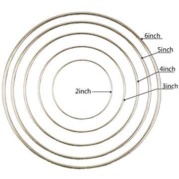 BronaGrand Set of 10 Assorted Metal Hoops for Crafts