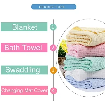 Soft Baby Muslin Bath Towels Set 2-Pack for Newborns