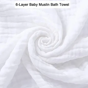 Soft Baby Muslin Bath Towels Set 2-Pack for Newborns