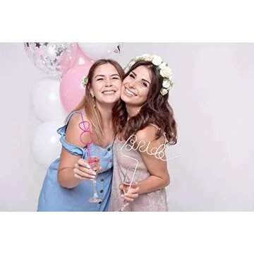 Bachelorette Party Decorations Straws Bridal Shower Supplies - White Large Bride + Pink Diamond Ring Straws Set 11 Pieces | Engagement Wedding Supplies Bride to Be Gift