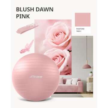 Trideer Yoga Ball - Exercise Ball for Workout pilates Stability - Anti-Burst and Slip Resistant for ...