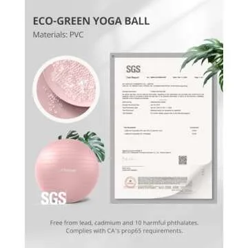 Trideer Yoga Ball - Exercise Ball for Workout pilates Stability - Anti-Burst and Slip Resistant for physical therapy, Birthing, Stretching & Core Workout, Office Ball Chair, Flexible Seating, Home Gym