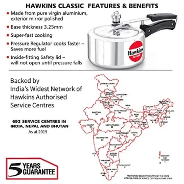 Hawkins Classic 2-Liter Pressure Cooker for Quick Meals
