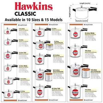 Hawkins Classic 2-Liter Pressure Cooker for Quick Meals