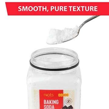 Roots Circle Baking Soda Bulk | 1 x 35.2oz Large Airtight Container | Pure Sodium Bicarbonate for Cooking, Baking, Cleaning, Laundry, Deodorizing, Gardening | Gluten Free, All-Natural Food Grade