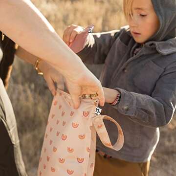 Tiny Twinkle Mess-proof Wet Bags 2 Pack Waterproof and Washable Bag for Travel storage, Stroller, Da...