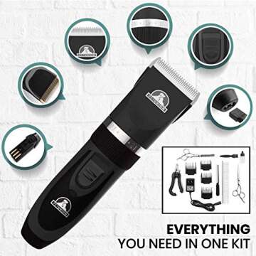 Pet Union Professional Dog Grooming Kit - Low Noise Clippers
