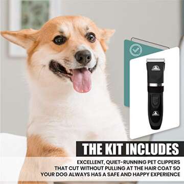 Pet Union Professional Dog Grooming Kit - Low Noise Clippers