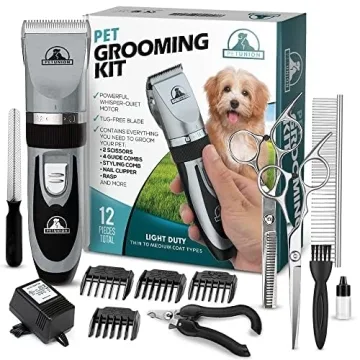 Pet Union Professional Dog Grooming Kit - Low Noise Clippers