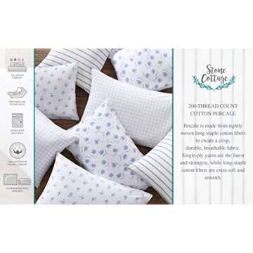 Crisp Cotton Queen Sheets Set from Stone Cottage
