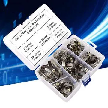 Reliable 60pcs German Type Hose Clamp Set - All Sizes
