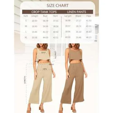 AUTOMET 2 Piece Summer Outfits for Women Casual Soft Lounge Matching Sets Two Piece Linen Crop Top Pants 2024 Fashion Clothes Blue M