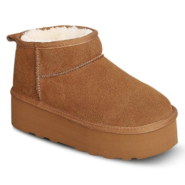 WICDIC Stylish Platform Mini Boot for Women - Warm & Cozy