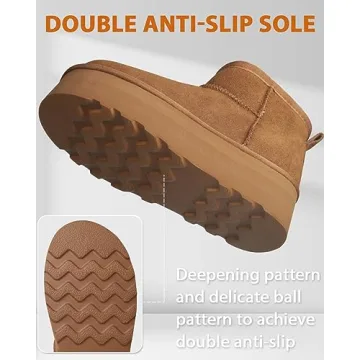 WICDIC Stylish Platform Mini Boot for Women - Warm & Cozy