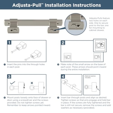 Adjustable Cabinet Handles - Franklin Brass Pulls 5-Pack