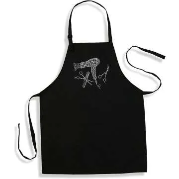 Stylish Rhinestone Hair Stylist Apron with 3 Pockets