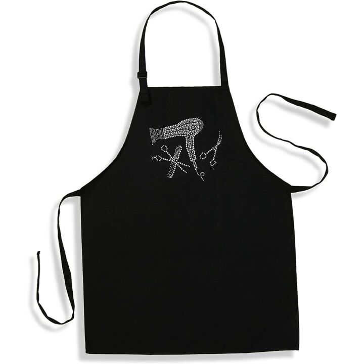 Stylish Rhinestone Hair Stylist Apron with 3 Pockets